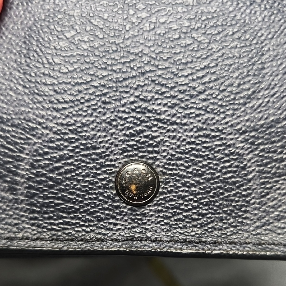 Coach Compact Tri-fold Navy Signature Wallet - Picture 16 of 16